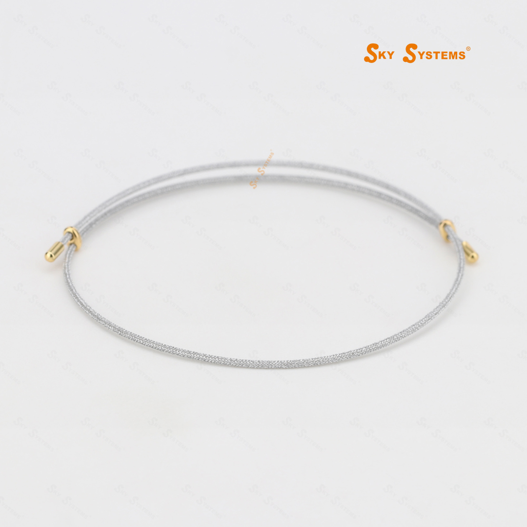 Gold cord Premium plated  925 Silver bracelet - 100 pcs Pack