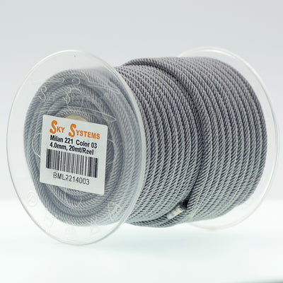 Milan 221, braided rope   - 38 Colors 4.0 MM - 20Mt/ Roll