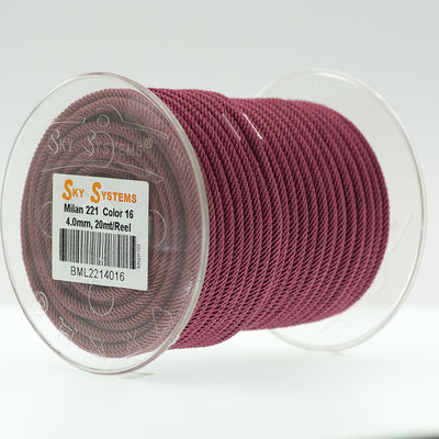 Milan 221, braided rope   - 38 Colors 4.0 MM - 20Mt/ Roll