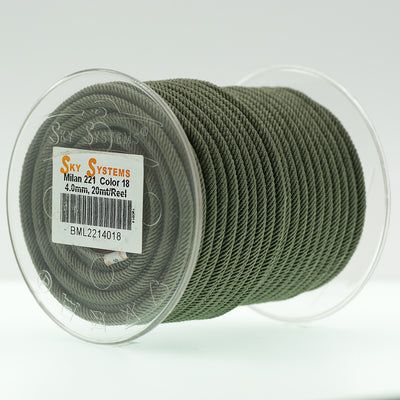 Milan 221, braided rope   - 38 Colors 4.0 MM - 20Mt/ Roll