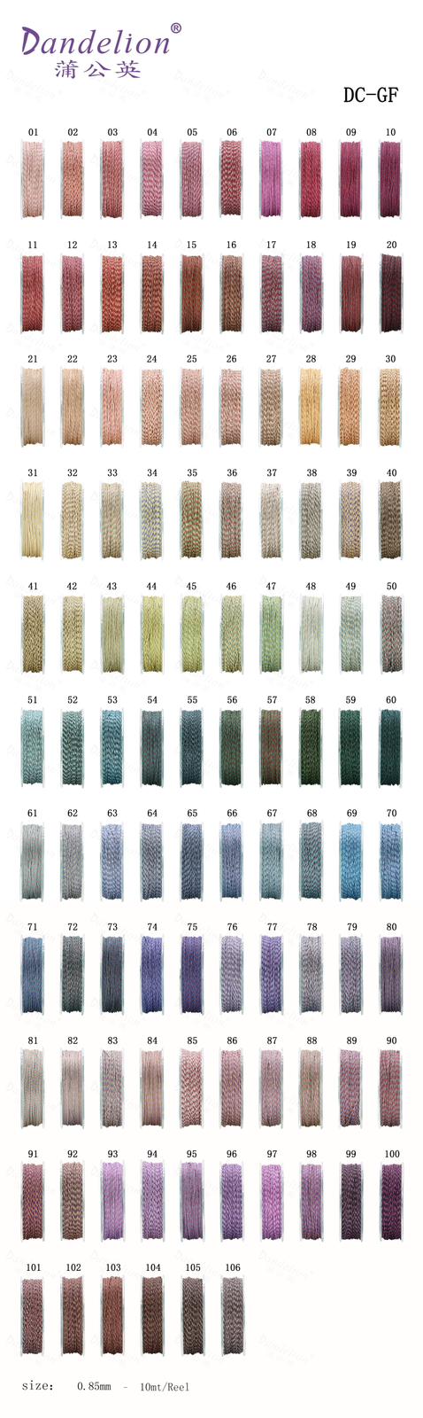 Dandelion GF - Premium Gold Thread - 106 Colours [ 54-106]